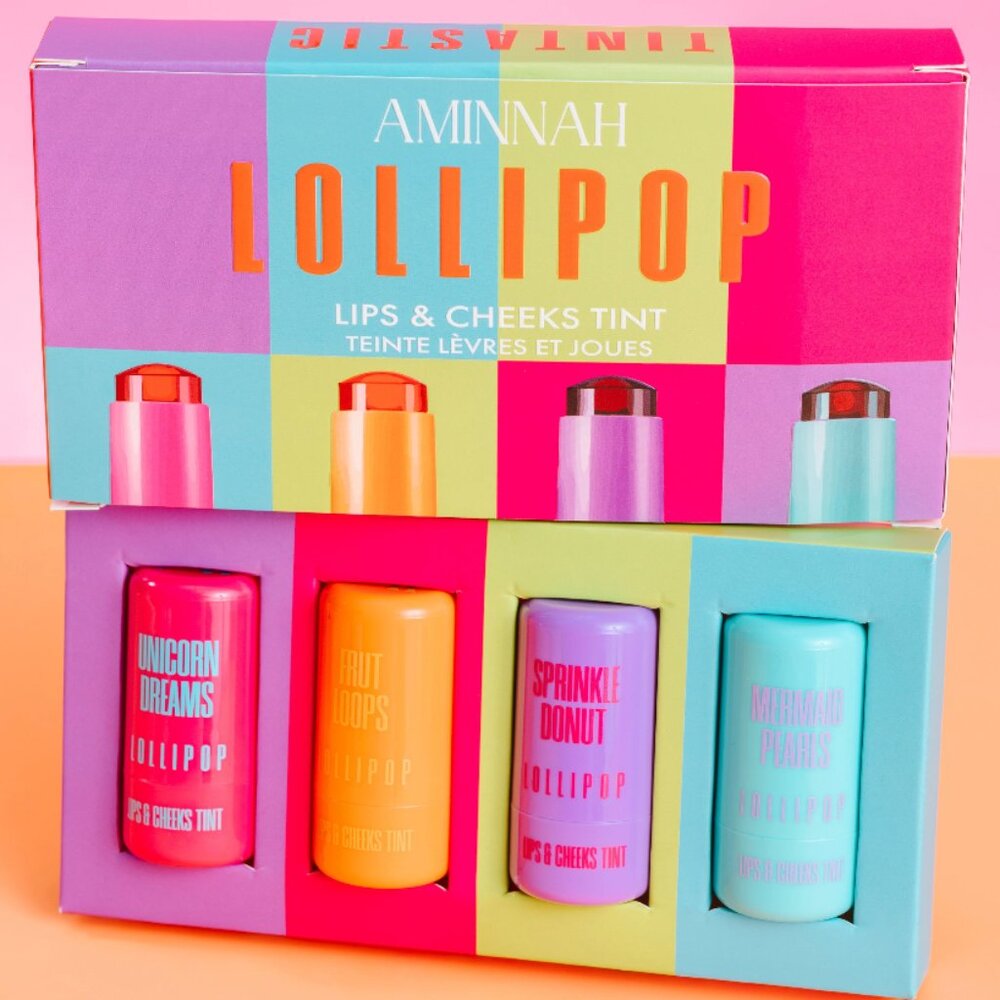 AMINNAH - 4pc Lollipop Lips & Cheeks Tints Set